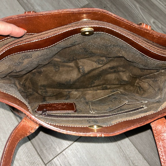 Valentina Womens Brown  Leather Shoulder Bag Purse  Handbag Brown Strap - Picture 10 of 10